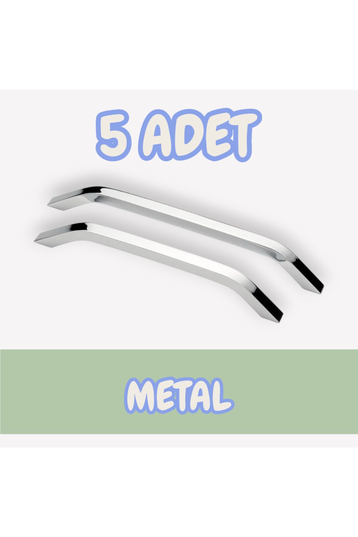 onderhomestore İdil Alüminyum Metal Lüks Modern Mobilya Çekmece Mutfak Dolabı Kulpu Krom (5 Adet)