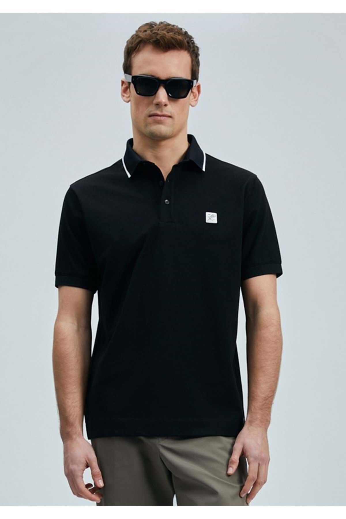 Kocamanlar Ayakkabı Lufian 111040211 Echo Polo Yaka Tişort Erkek T-Shirt SİYAH