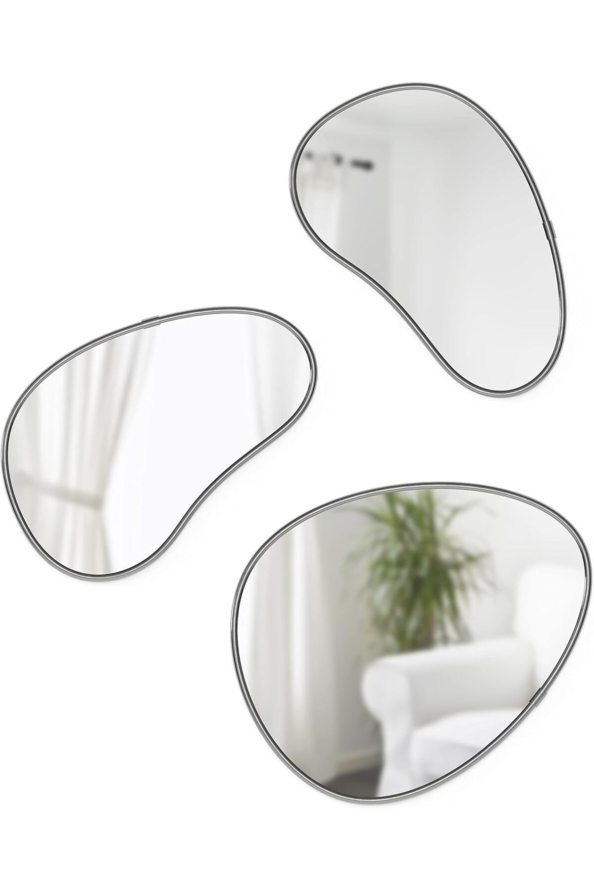 KDROĞLU plamystical Hubba Çakıl Aynaları, 3'lü Set, Titanyum newing 1139529