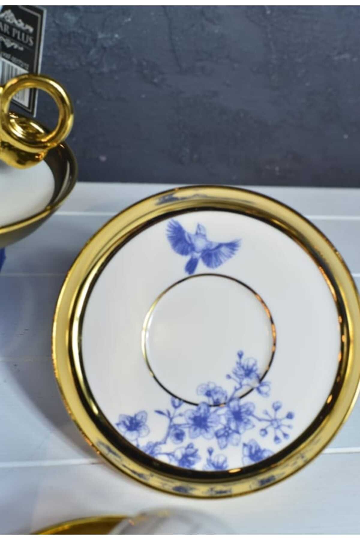 dmshome ACAR Lüx Porselen Savanna Gold 6 Lı Fincan Takımı