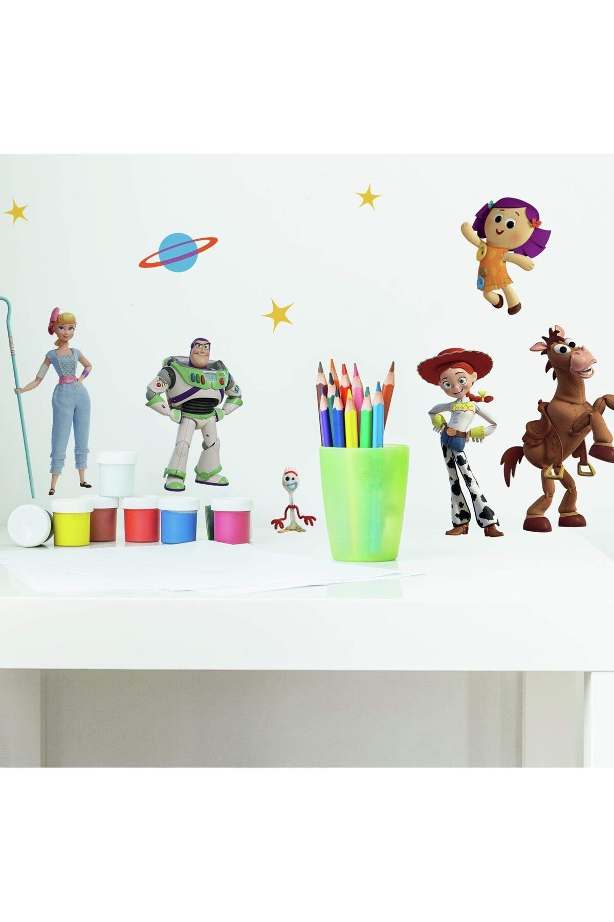 KDROĞLU plamystical RMK4008SCS Toy Story 4 Soy ve Yapıştır Duvar Çıkartması, yeşil, mavi, sarı newin