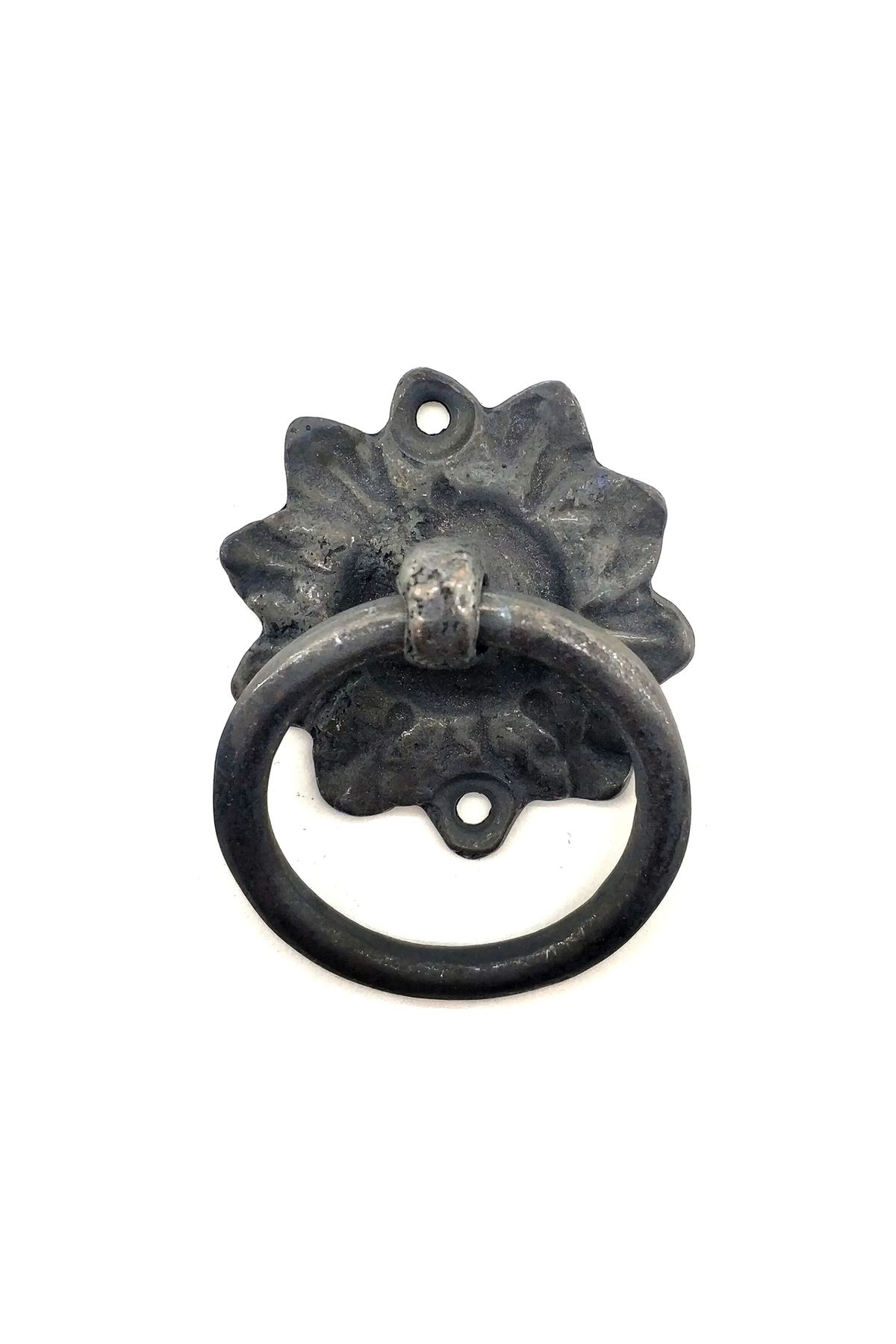 shop Antika Tarz Dekoratif Pirinç Çiçek Mobilya Kulbu, Kapı Kilit Halkası - 50mm, Oksit
