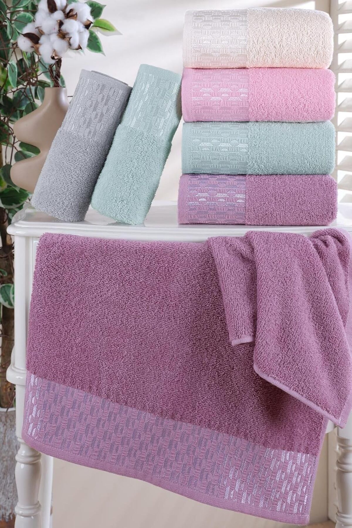 KDROĞLU plamystical Tekstil İlya | 6'lı 50x90 cm El&Yüz Havlu Seti Renkli newing 1139529