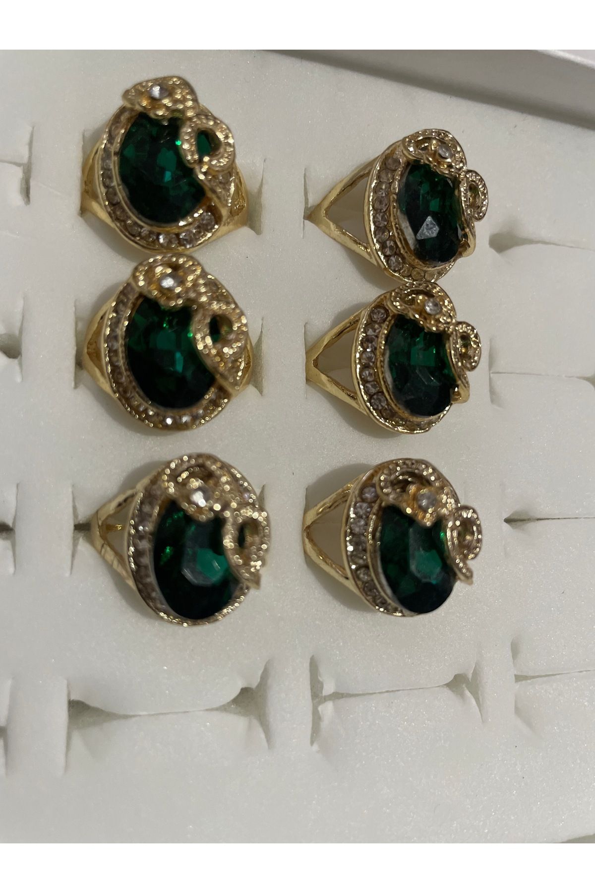 steelbijuteri 💍 Vintage Işıltı – Zirkon Taşlı Yüzükler (Renk Seçimli)