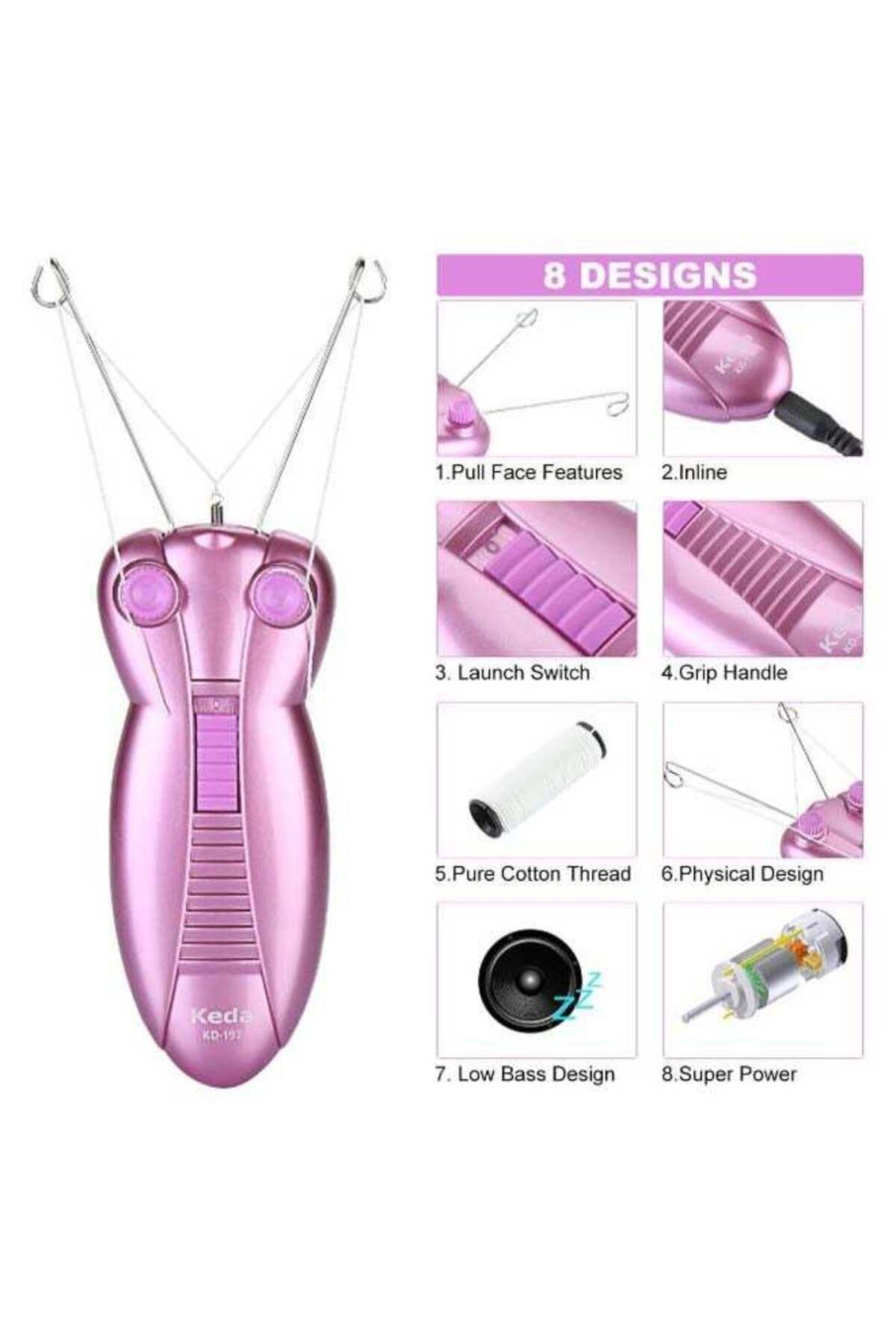 COOYA-Electric Hair Removing Threading Device Non-slip handle with Two Knobs Purple 3