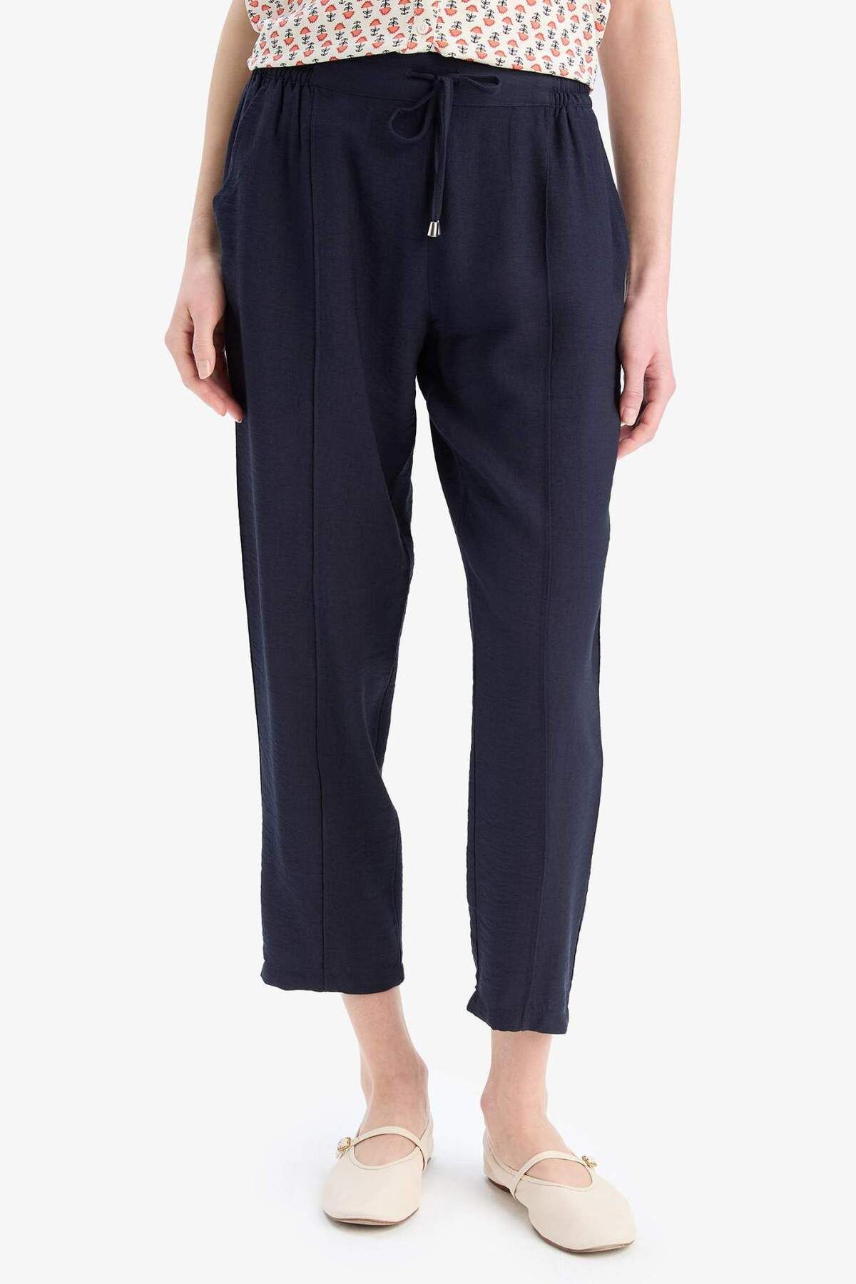 DeFacto Lastikli Bel Bağcıklı Basic Düz Paça Jogger Pantolon D2573AX25SP