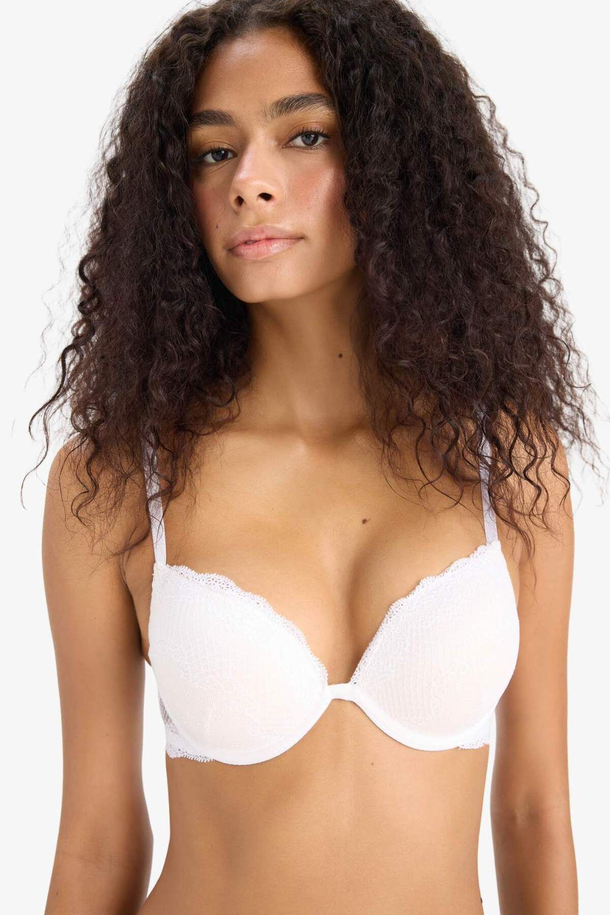 DeFacto Dantel Detaylı Micro Kaplı Full Push Up Balenli Tişört Bra-Fall in Love F6347AX25HS