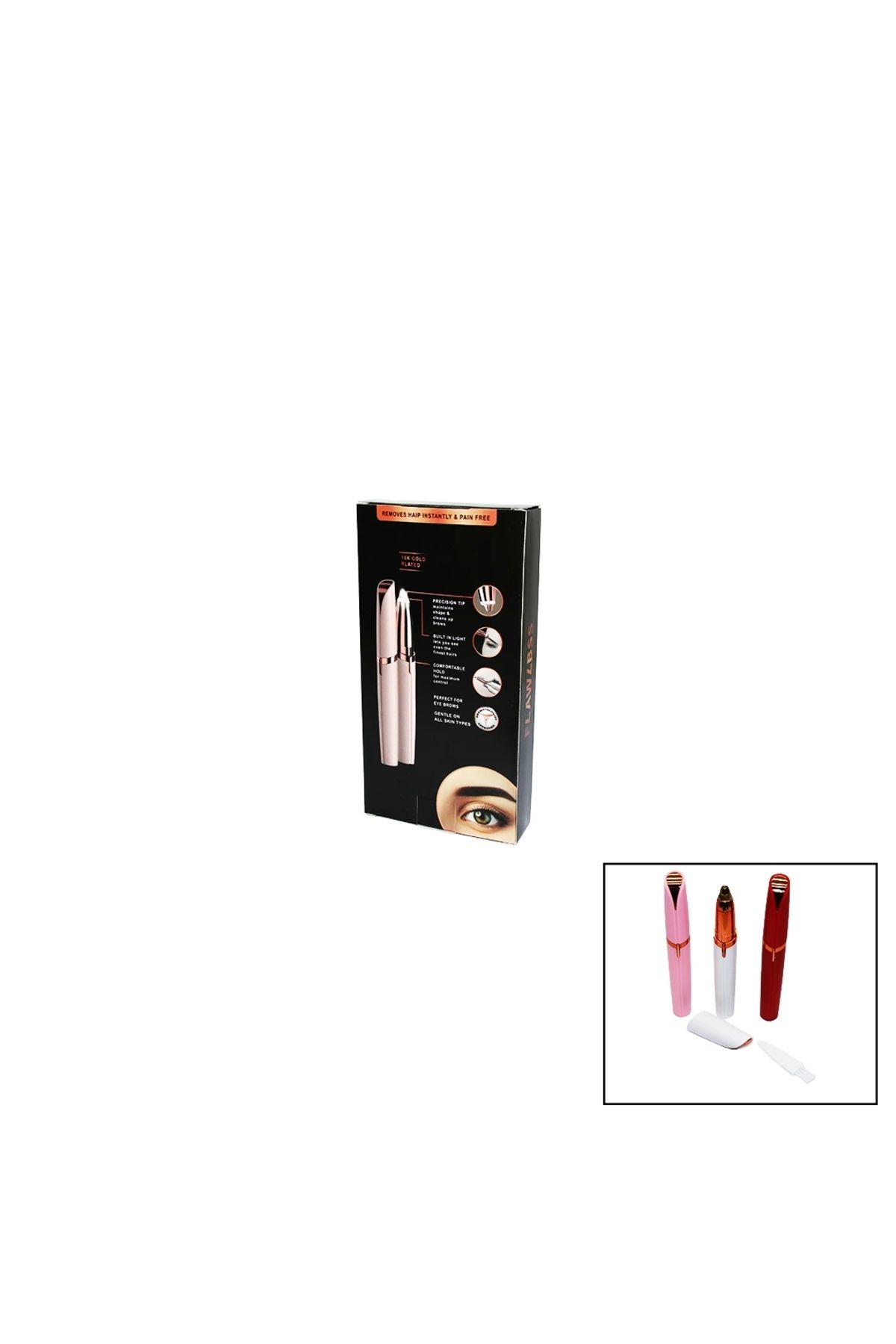 shopwave FLAWLBSS K-1 PİLLİ KALEM MODELİ KAŞ BURUN YANAK KIL - TÜY ALMA MAKİNESİ (5047)