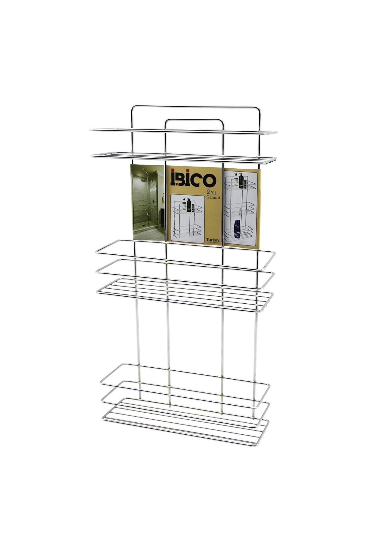 shopwave 3 KATLI - DİKDÖRTGEN KROM METAL BANYO KÖŞELİK - DUŞKABİN RAF - ŞAMPUANLIK (5047)