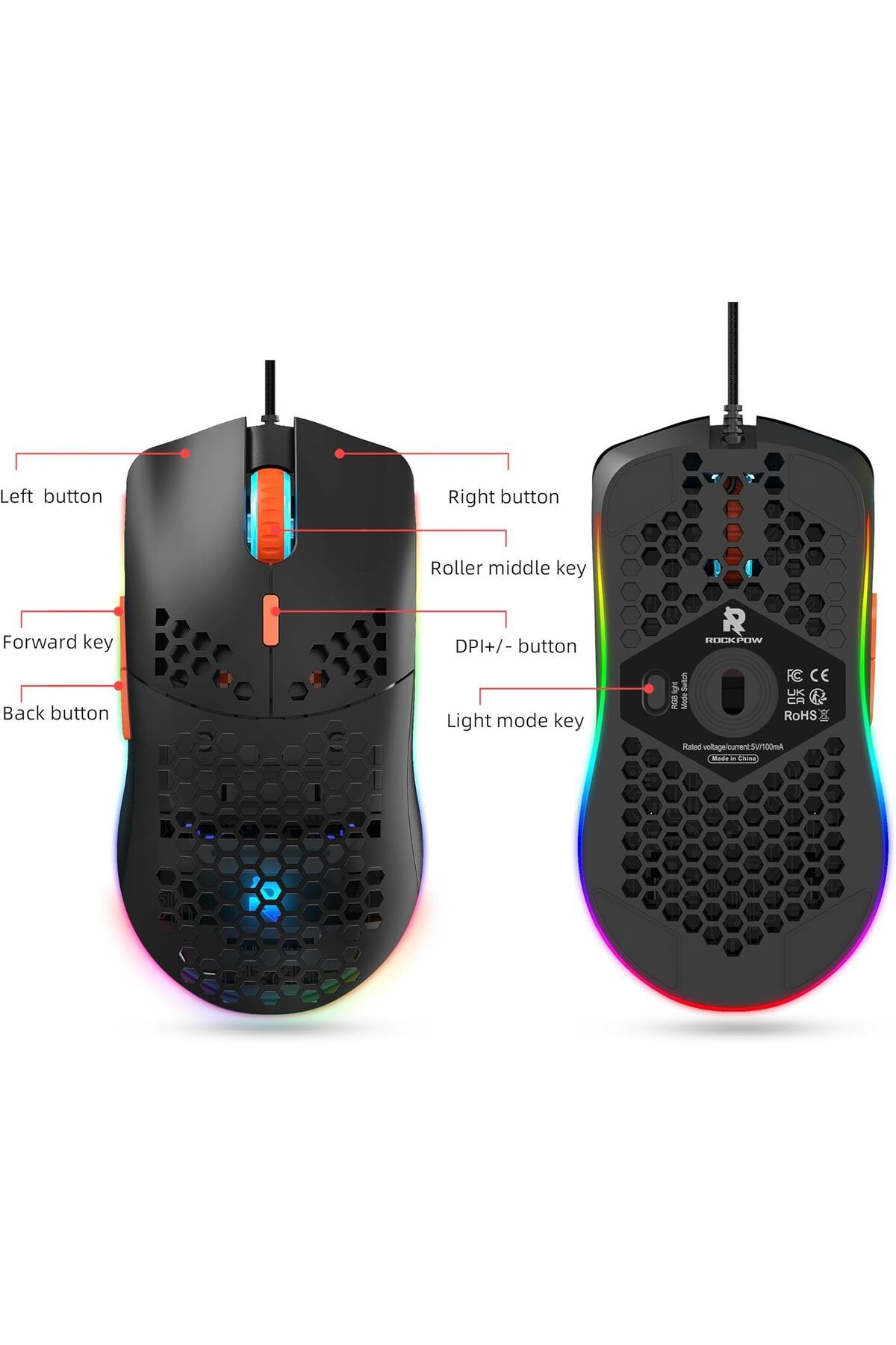 ROCK POW-Gaming Keyboard and Mouse Combo with RGB Backlight 9