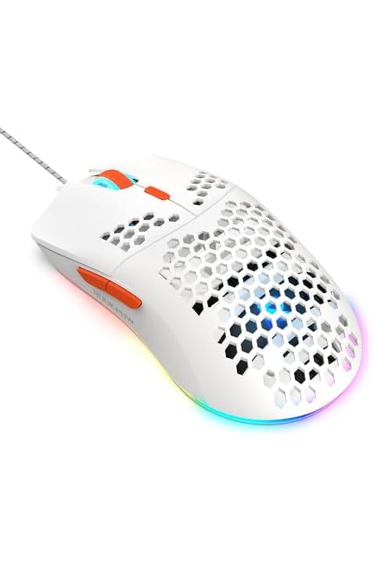 ROCK POW-Gaming Mouse with Honeycomb Design, 8000 DPI, Optical Sensor, 6 Programmable Buttons, RGB W 2