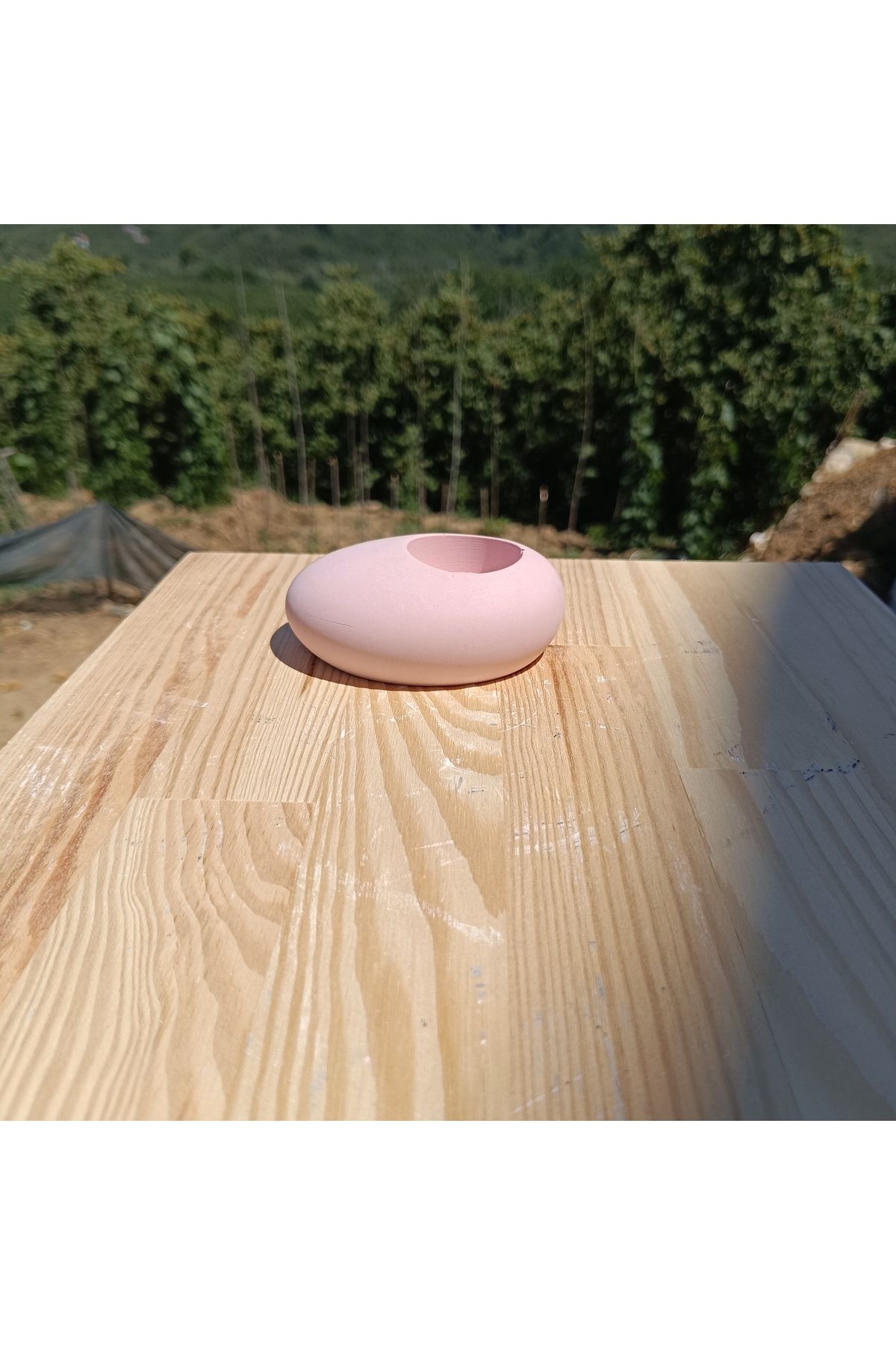 DemCey Home Doğal Taş Görünümlü Beton Mumluk Şamdan Dekoratif Obje