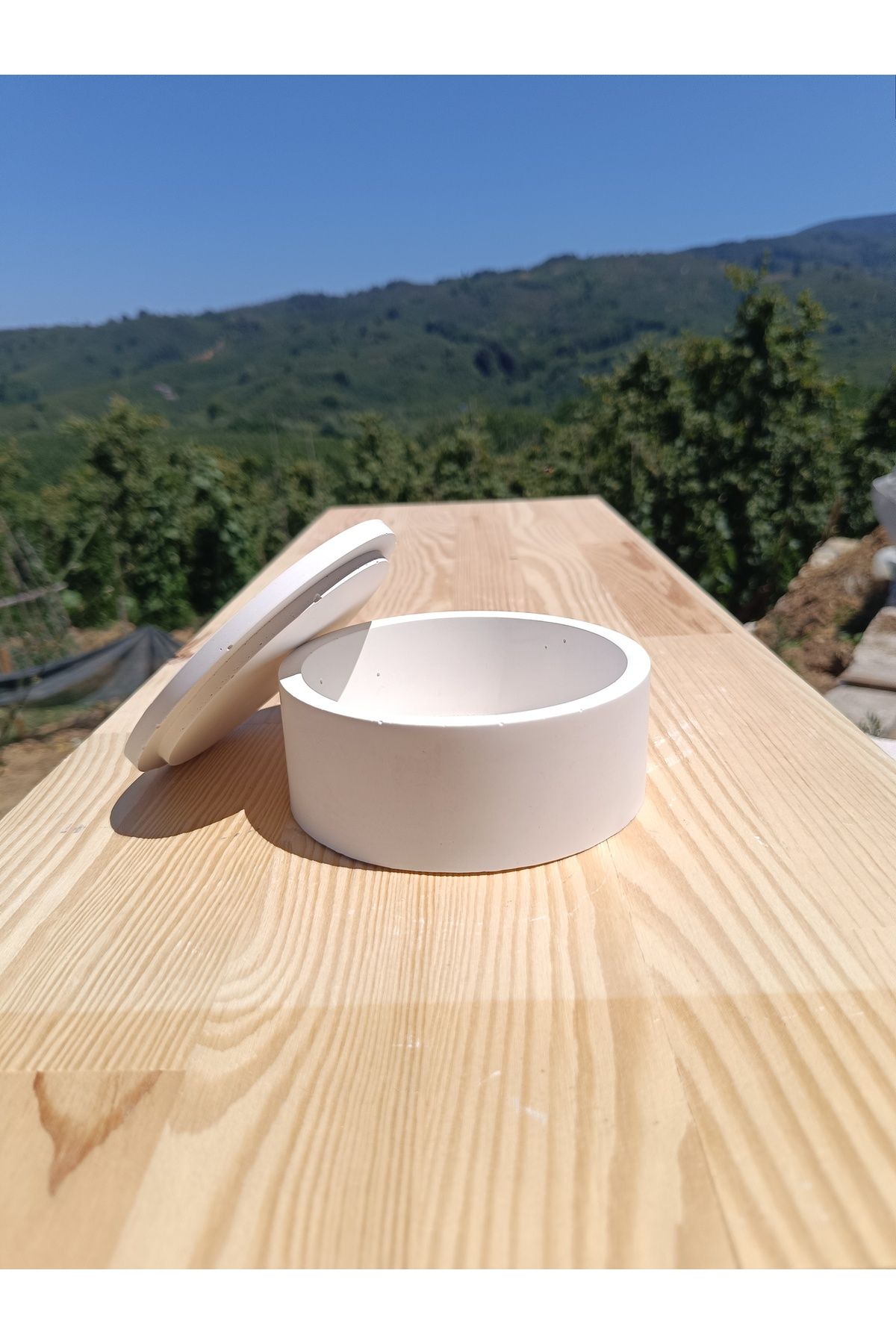 DemCey Home Taş Kase Çerezlik Kapaklı Oval Kutu