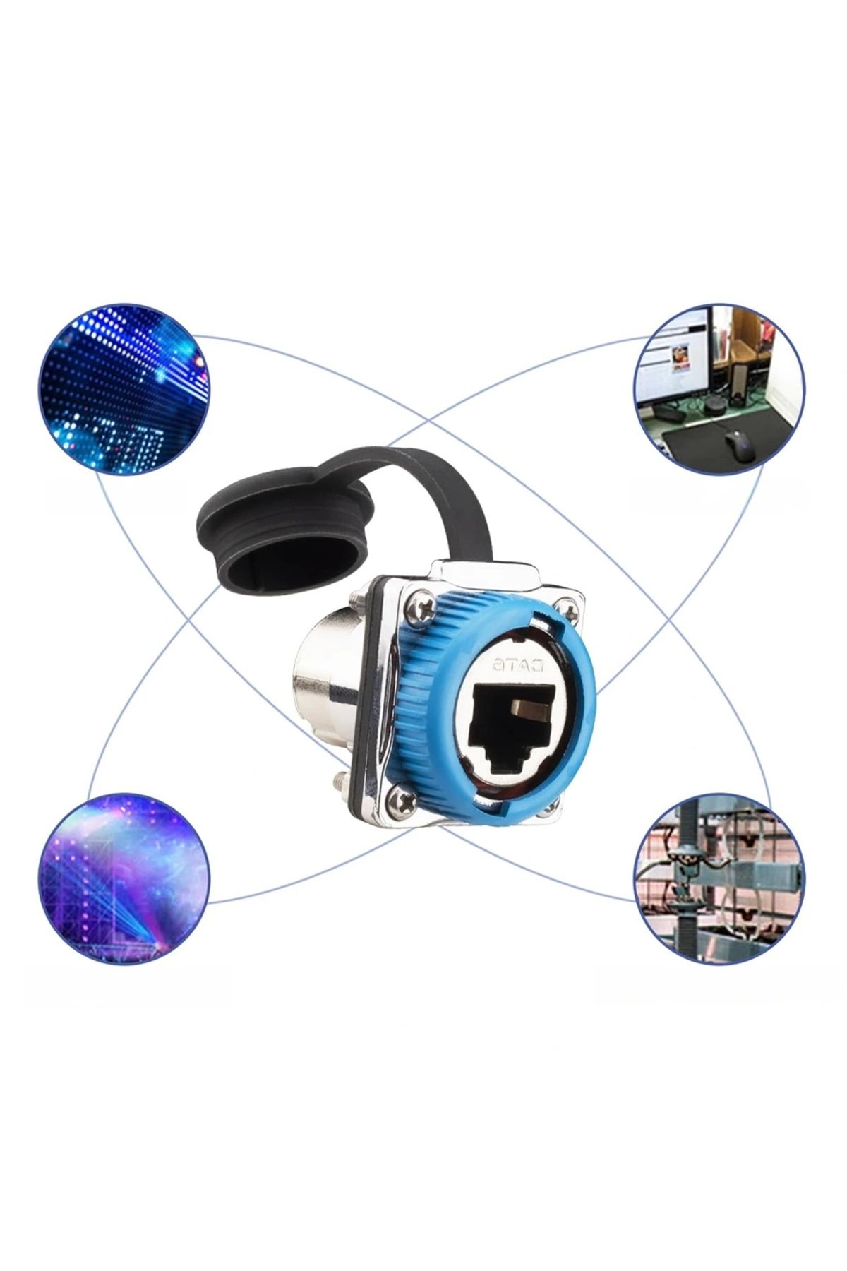 shopwave DİŞİ - DİŞİ IP68 SU GEÇİRMEZ METAL RJ45 KONNEKTÖR (5047)