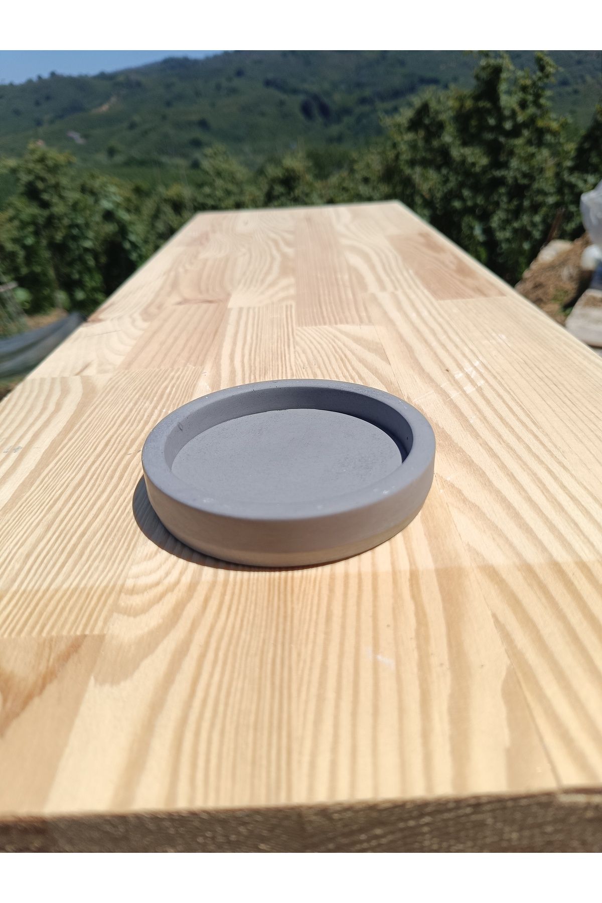DemCey Home Daire Taş Tepsi Beton Dekoratif Bohem Altlık