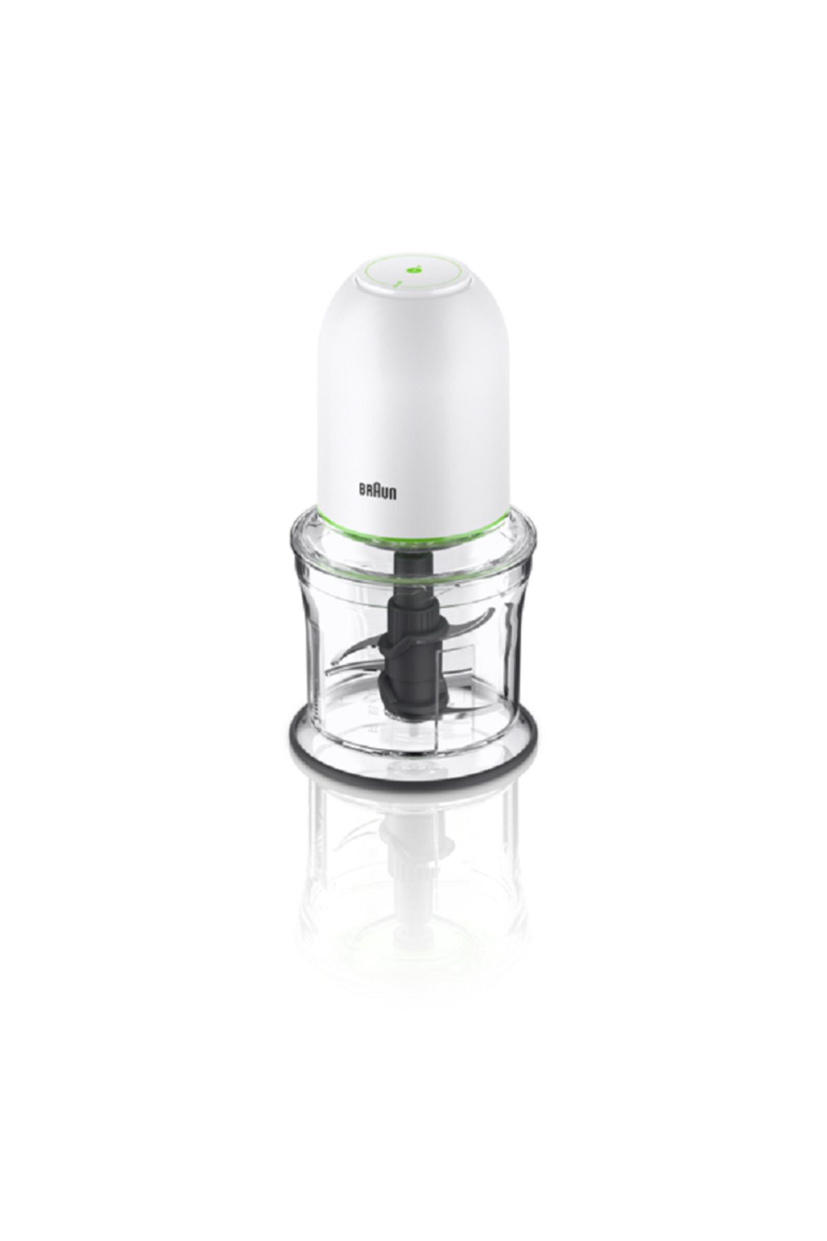 Braun-500W 2-Speed 2-in-1 MultiPractic 3 Chopper with Advanced Quad Blade Technology White and Clear 500ml 2