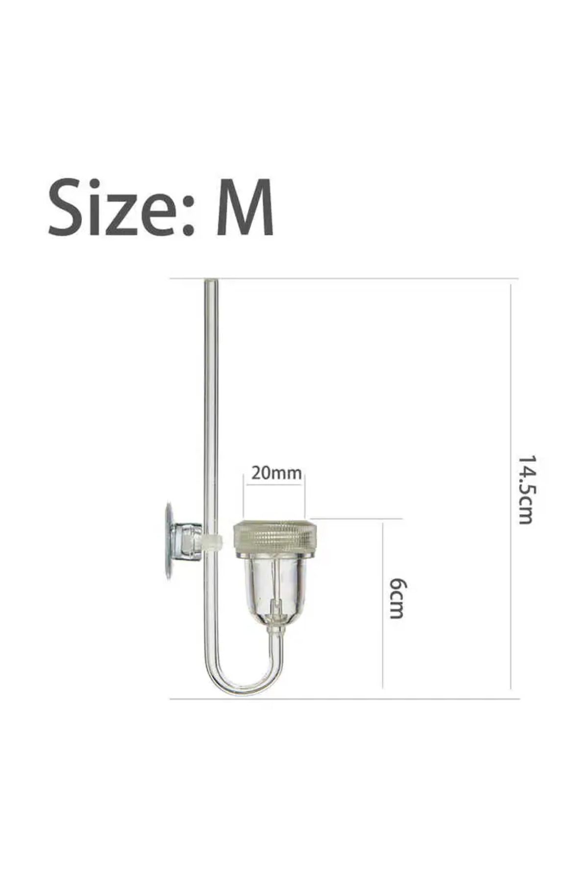OEM-Aquapro U-shaped CO2 diffuser, atomizer with bubble counter made of glass and acrylic 2