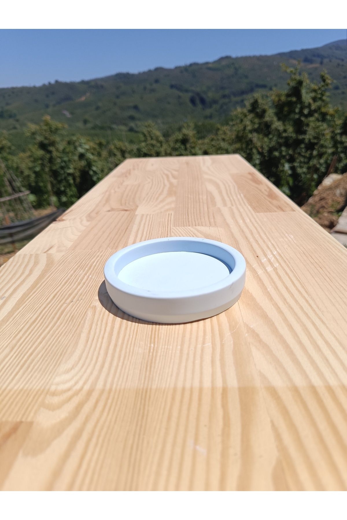 DemCey Home Daire Taş Tepsi Beton Dekoratif Bohem Altlık
