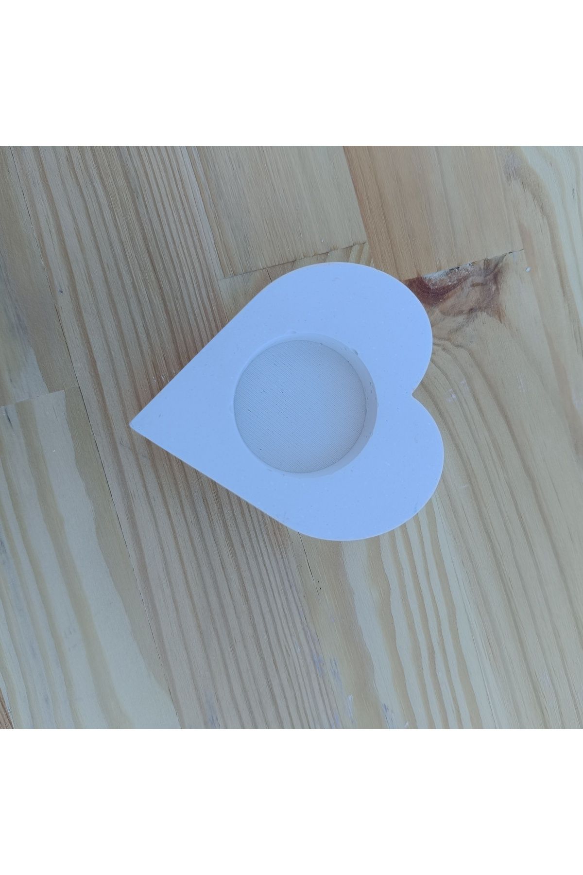 DemCey Home Taş Beton Kalp Mumluk Şamdan Dekoratif Obje