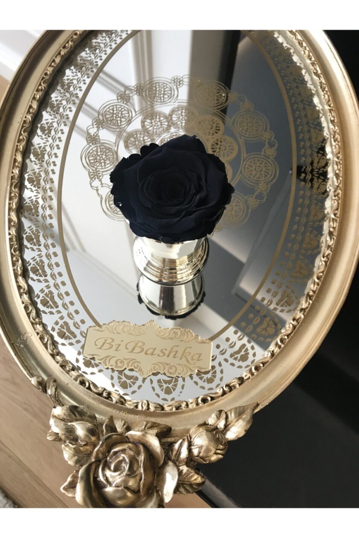 Elioure Siyah Solmayan Gül XL Boy 6,5x4,5 Ölçüde, Kaliteli ve Şık Dekoratif Çiçek