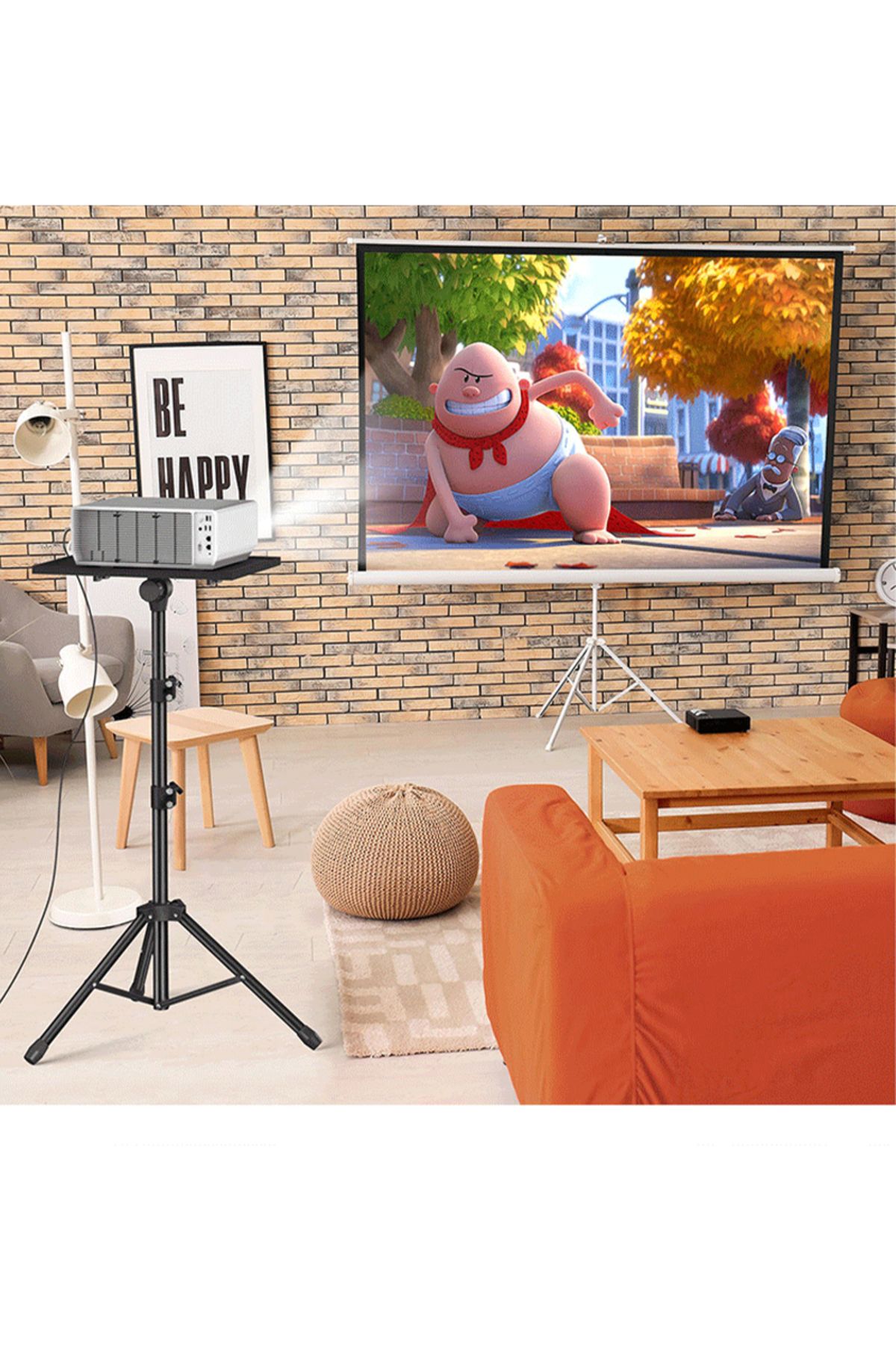 FlashHawk-Adjustable Projector Stand Tripod,Laptop Tripod with Phone Holder,Adjustable Laptop Floor Stand 6