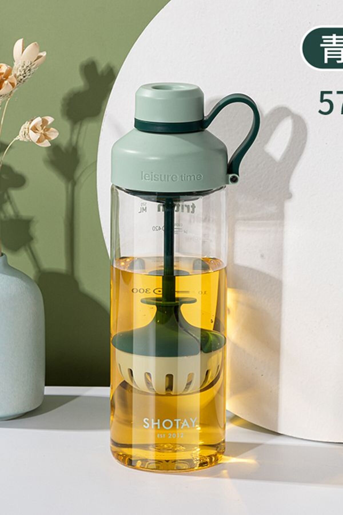 Shotay ST-6637 680ml Süzgeçli Yeşil Tritan Matara