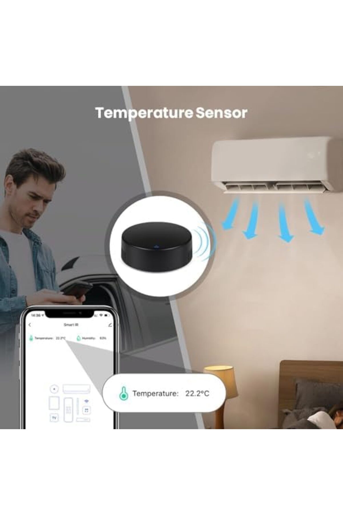 Generic-UanTii Tuya Smart IR Remote Control with Temperature Humidity, WiFi Universal Remote Controller, Sma 3