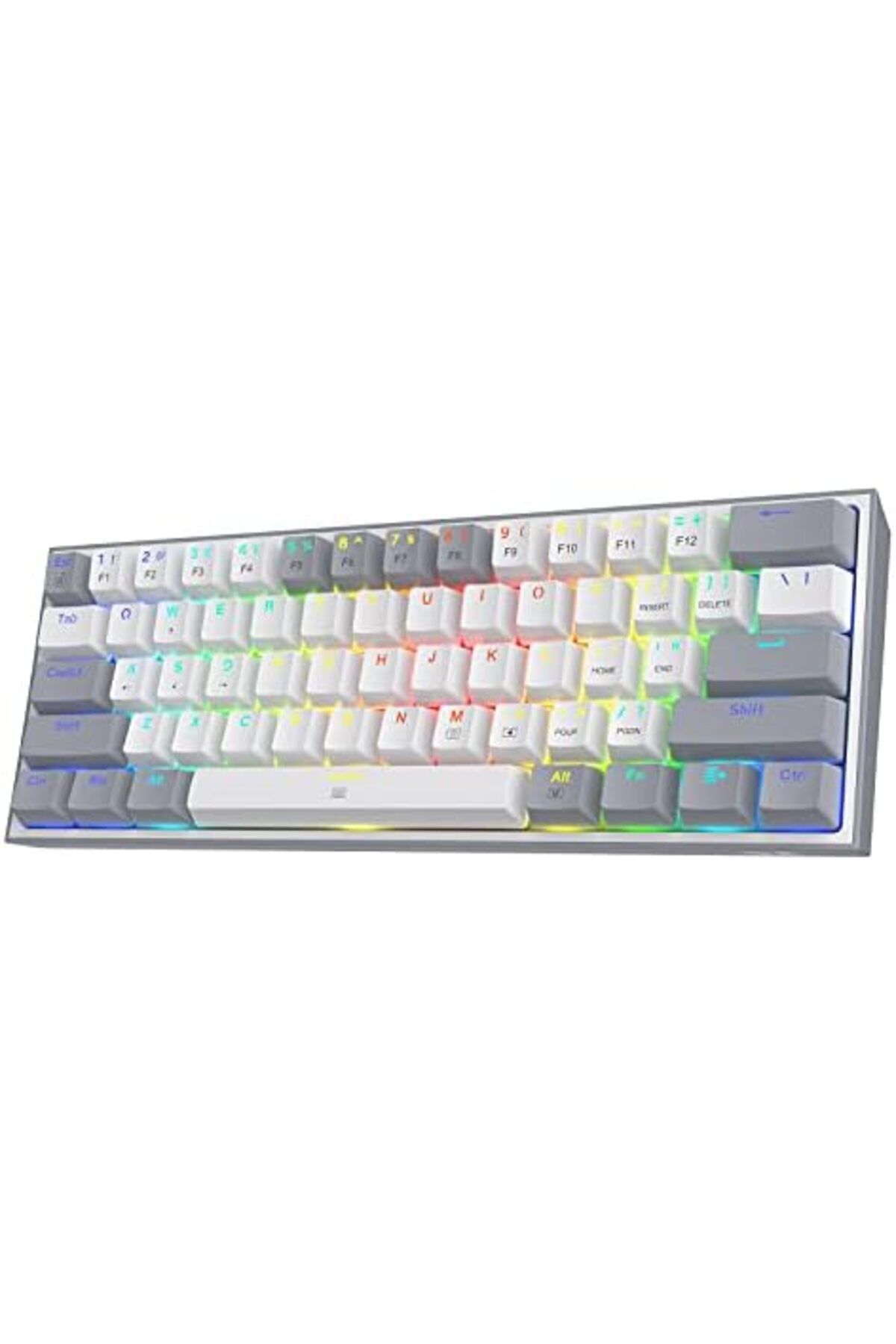 REDRAGON-K617 Fizz 60% Wired RGB Gaming Keyboard, 61 Keys Compact Mechanical Keyboard w/White and Gr 2