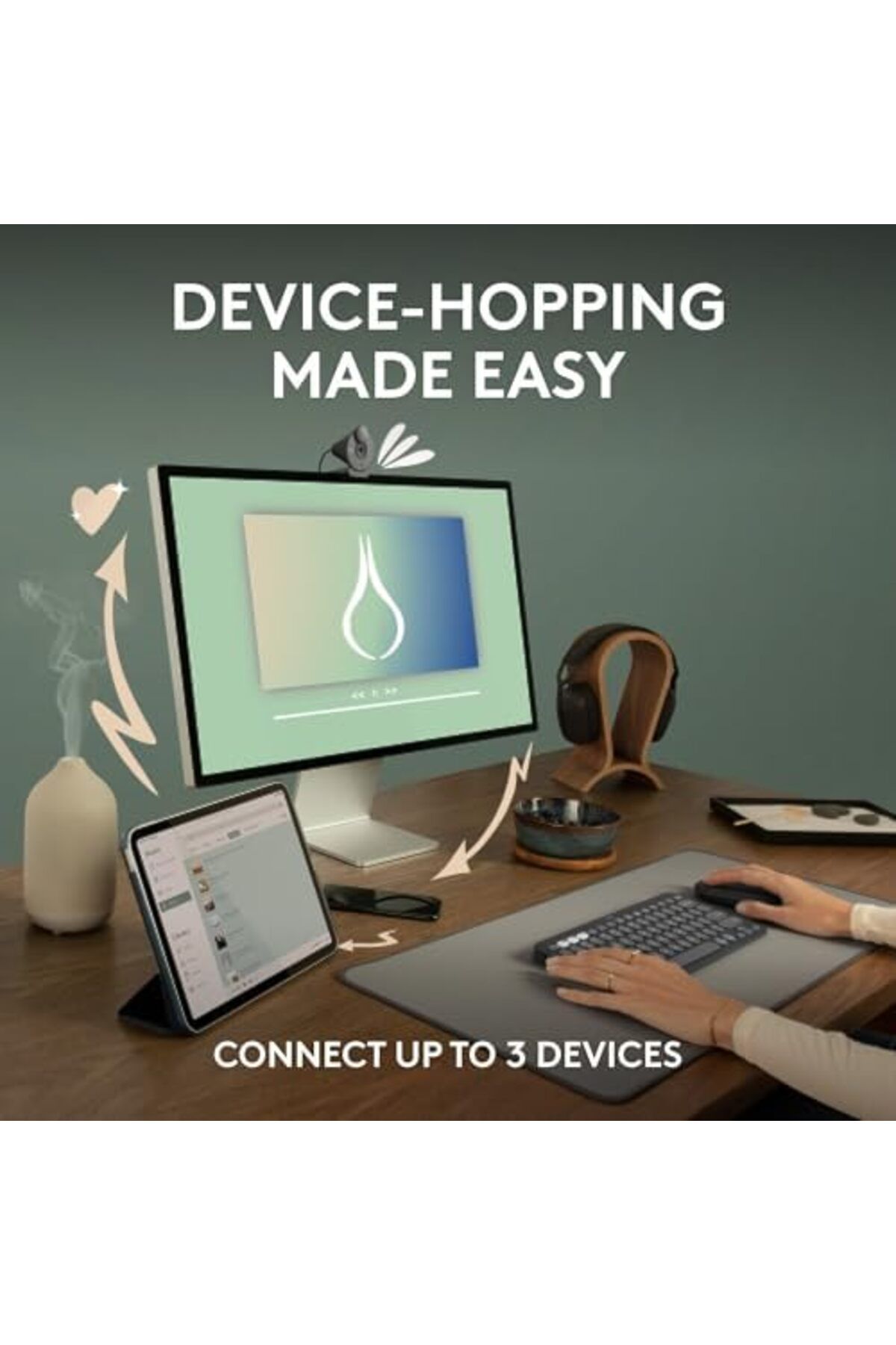 logitech-Pebble Mouse 2 M350s Slim Bluetooth Wireless Mouse, Portable, Customisable Button, Quiet Cl 7