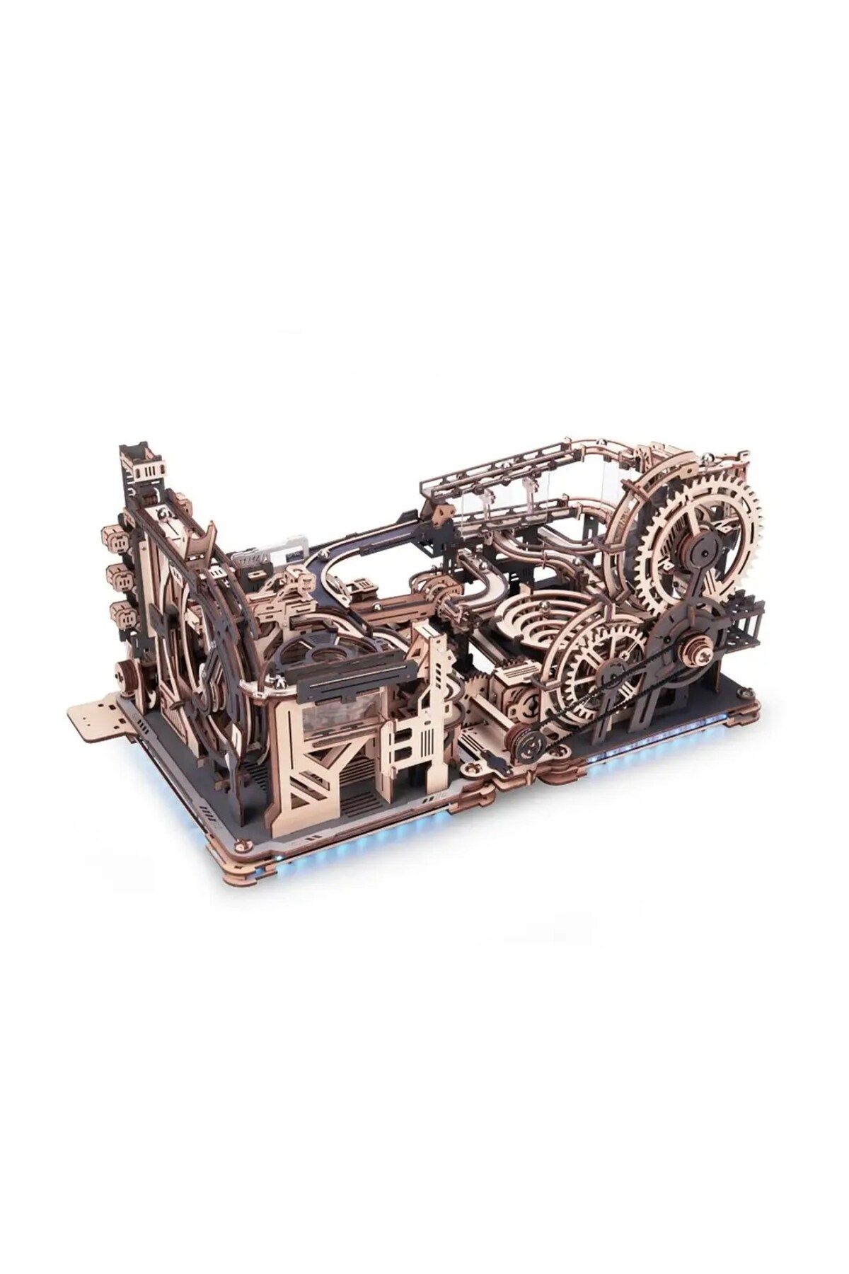 Robotime-Puzzle mecanic 3D din lemn, Marble Run Spacesport - 472 de piese 8