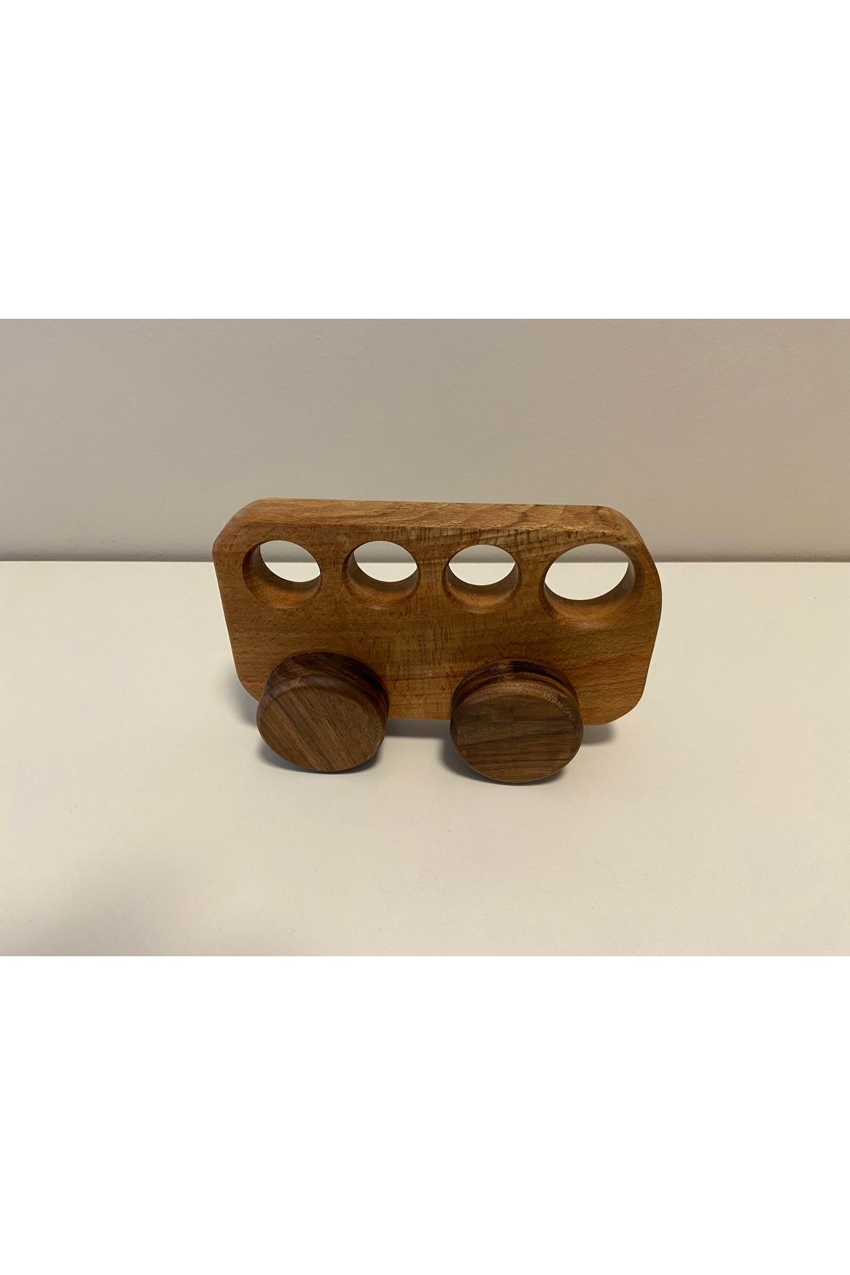 Toys&Wood DOĞAL AHŞAP TEKERLEKLİ OYUNCAK OTOBÜS- EL YAPIMI