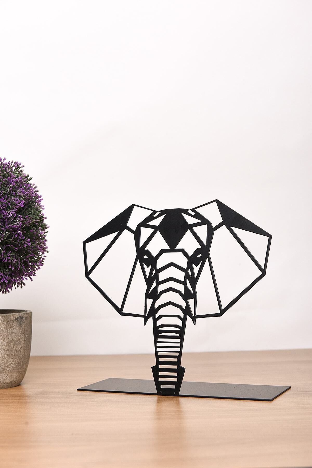 Elioure Şık Metal Biblo Fil 21x21cm, Modern Dekorasyon İçin Zarif Aksesuar