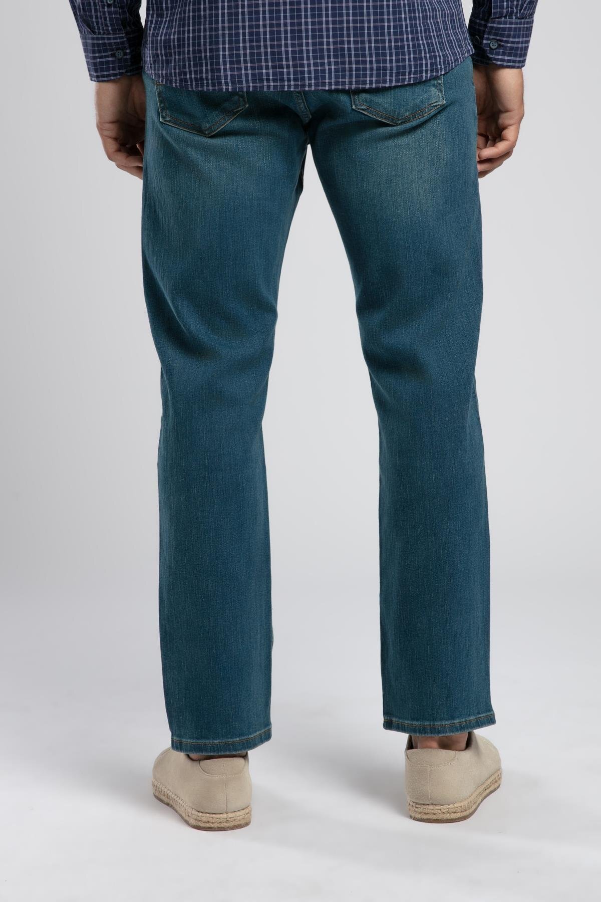 Lee Cooper Rico Yüksek Bel Normal Kesim Düz Paça Mavi Erkek Jean Pantolon görsel 3