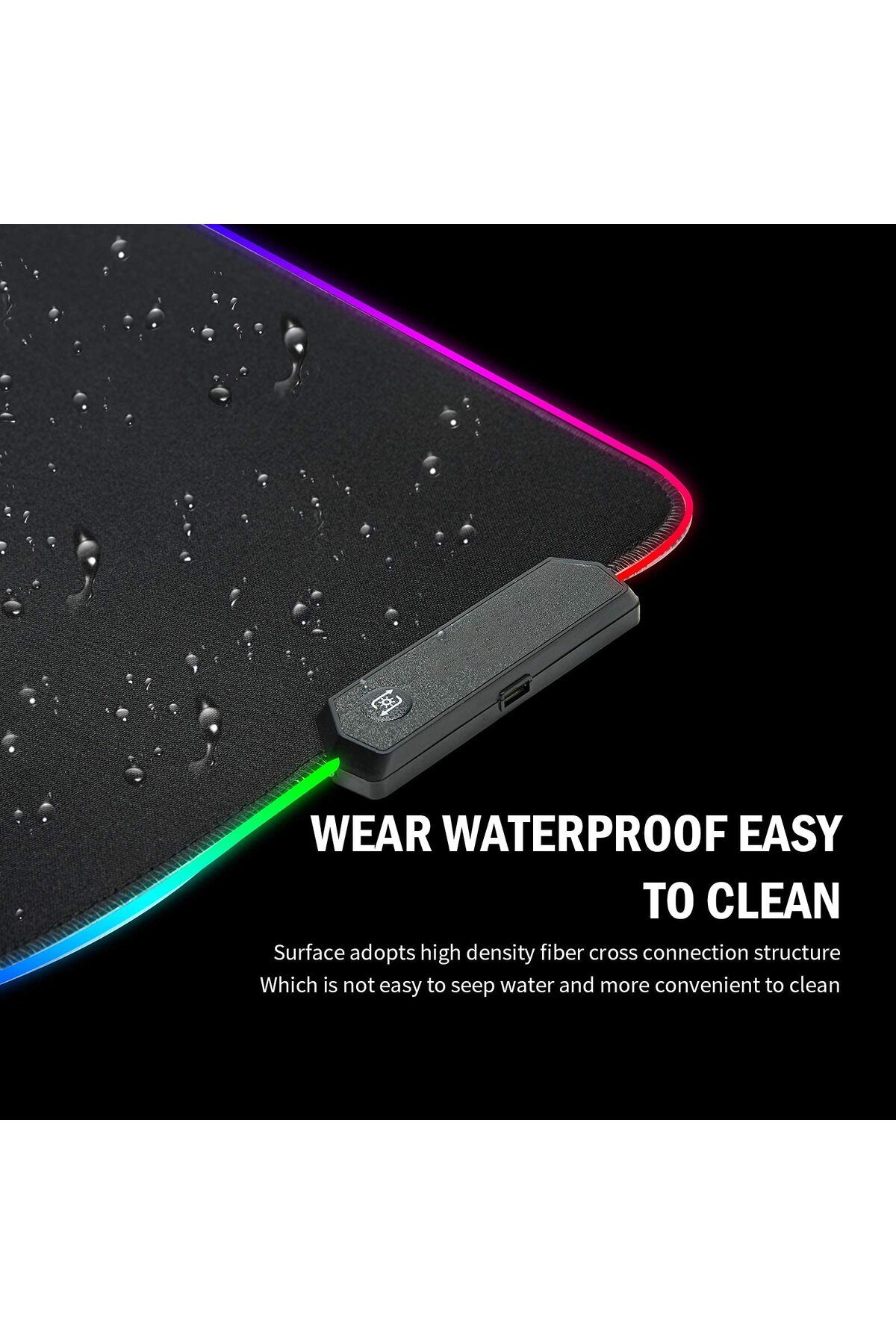 FlashHawk-Large RGB Gaming Mousepad with Nonslip Base 14 Kinds of RGB Lights Mode for Live Broadcasting 5