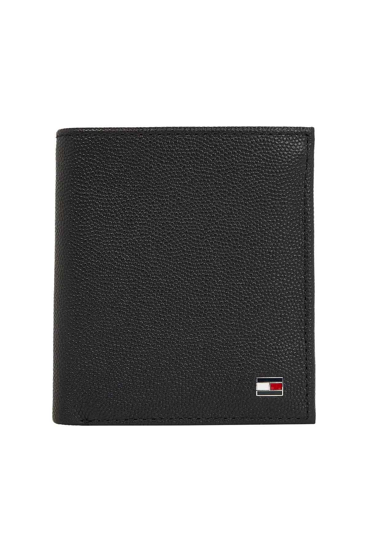 Tommy Hilfiger Erkek TH Flag Trifold Cüzdan - Siyah