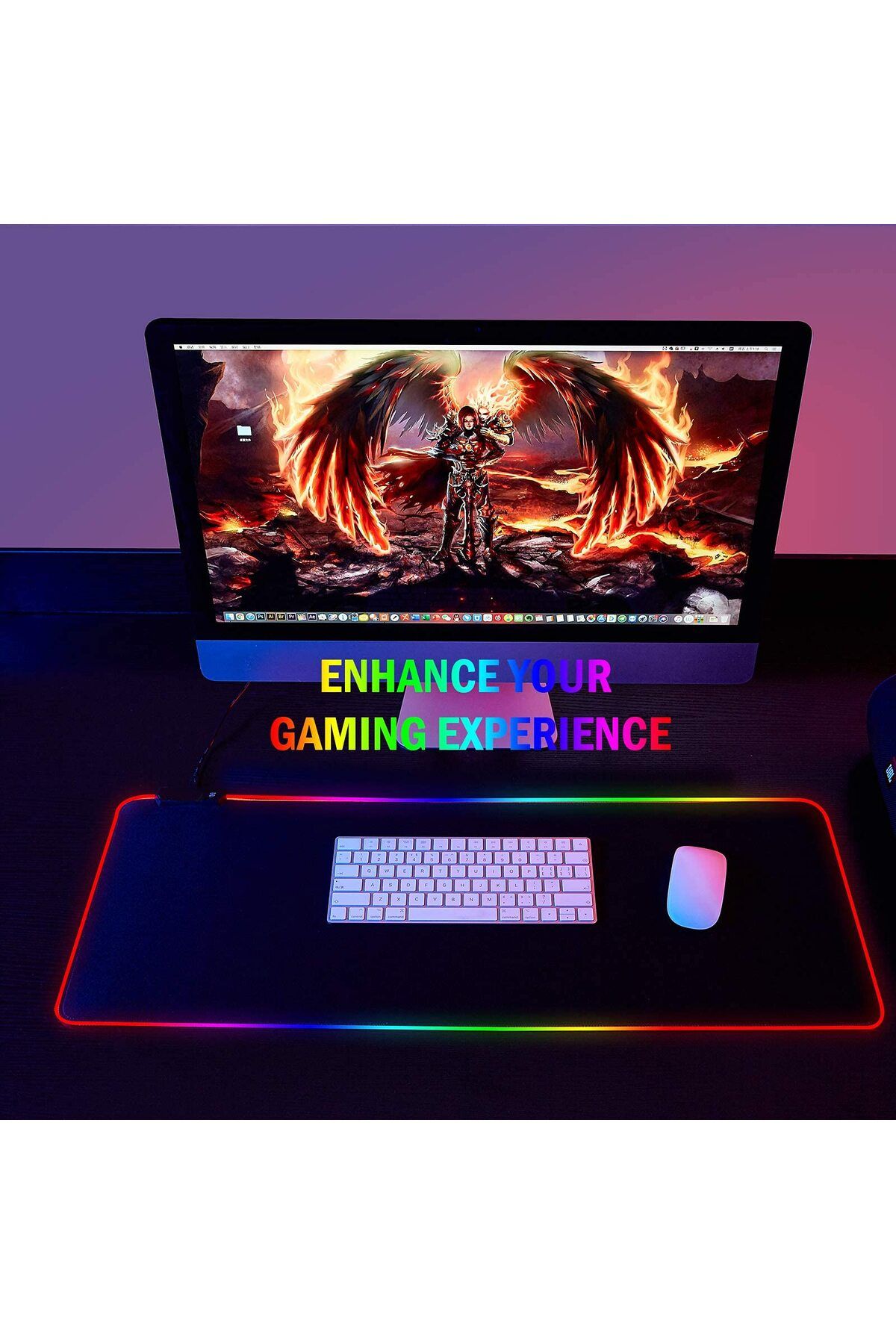 FlashHawk-Large RGB Gaming Mousepad with Nonslip Base 14 Kinds of RGB Lights Mode for Live Broadcasting 7