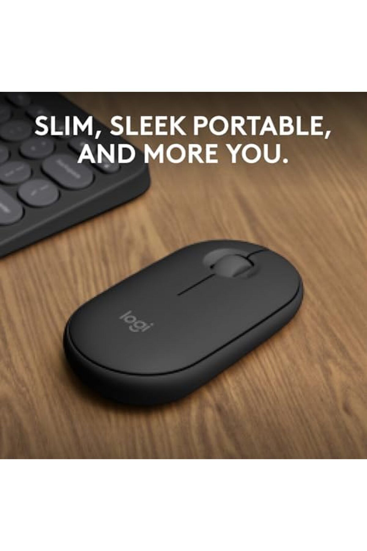 logitech-Pebble Mouse 2 M350s Slim Bluetooth Wireless Mouse, Portable, Customisable Button, Quiet Cl 5