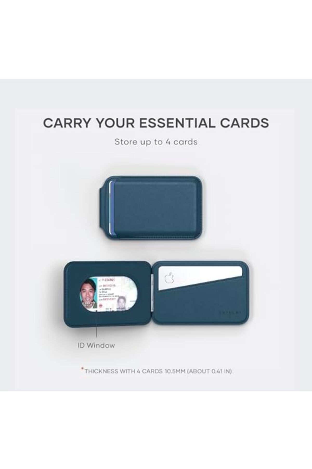 Satechi-Magsafe Wallet, Vegan-Leather Magnetic Wallet for iPhone with 4 Card Slots, NFC Pass Through 6