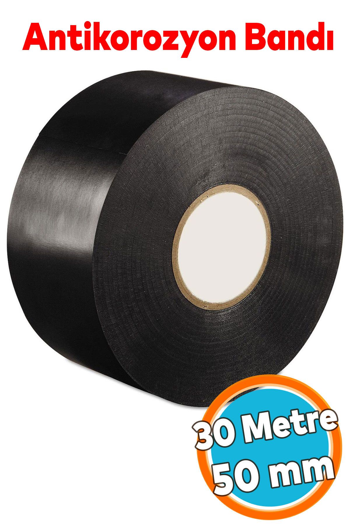NZB Antikorozyon Bandı Siyah Metal Boru Pas Önleme İzolasyon Sarma Bant 50 mm x 30 Metre 1 Adet