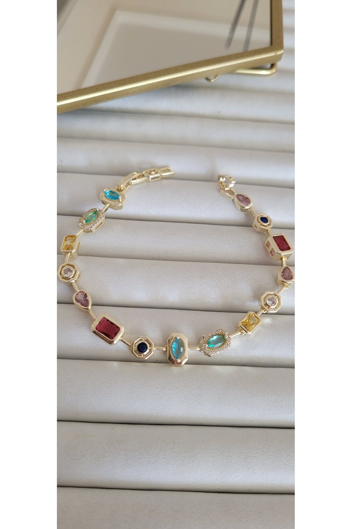 YİĞİTKARANAKSESUAR Özel Seri 14K Renkli Taşlı Bileklik