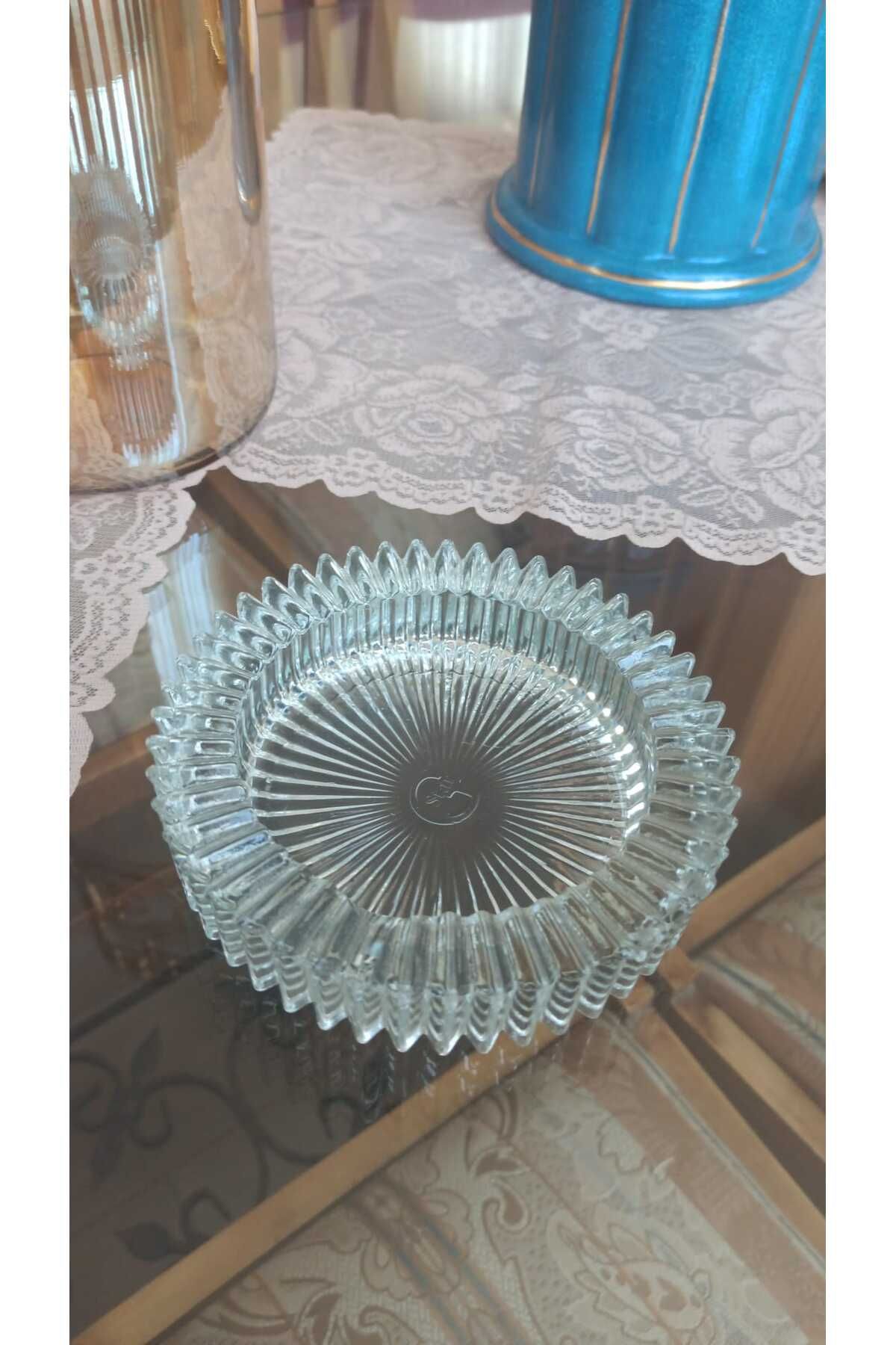 Hureggo vintage güneş model dekoratif cam kül tablası & 15 x 3 cm
