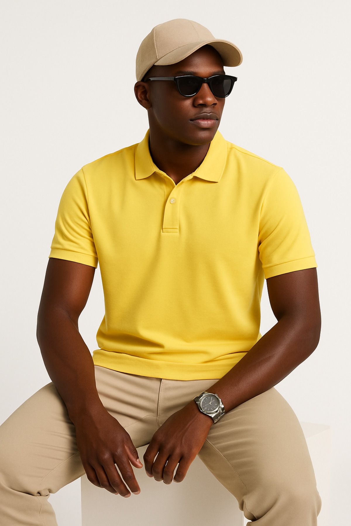 LACİVERTMEN 2739-1 CityStyle Petek Polo Yaka Pamuklu Regular fit T shirt
