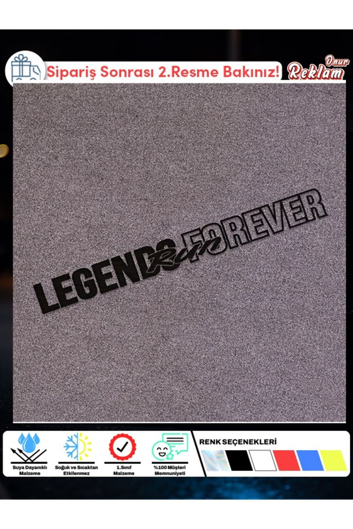 Onur Reklam Legends Forever Yazılı Araba Stickerı – Kırmızı Yazı | Suya Dayanıklı 1. Sınıf Malzeme