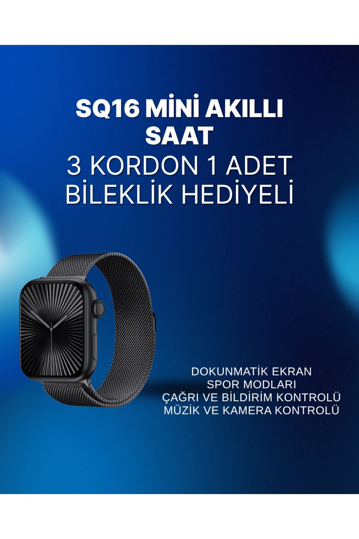 FTA TİCARET Mini Series 10 Akıllı Saat | 3 Kordon + Bileklik Hediyeli, Tüm Telefonlarla Uyumlu