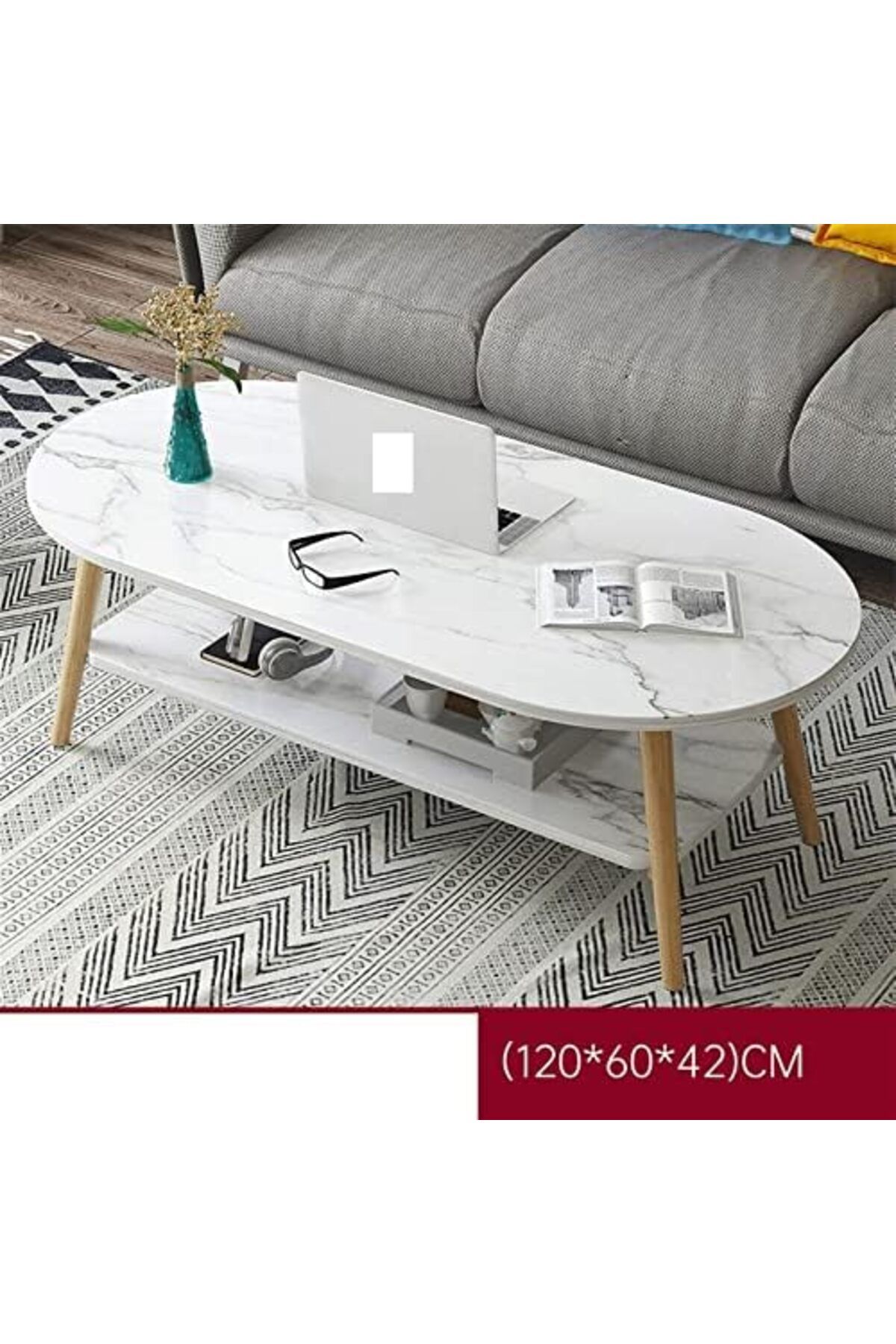 Generic-Coffee End Table, Nightstand, Industrial End Table Sofa Side Table Small Circle Table With 2-tier St 6