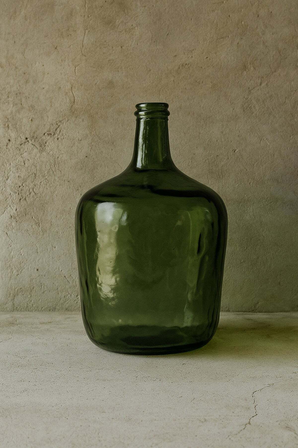 Barine Düz Büyük Cam Vazo 25x38 cm Yeşil