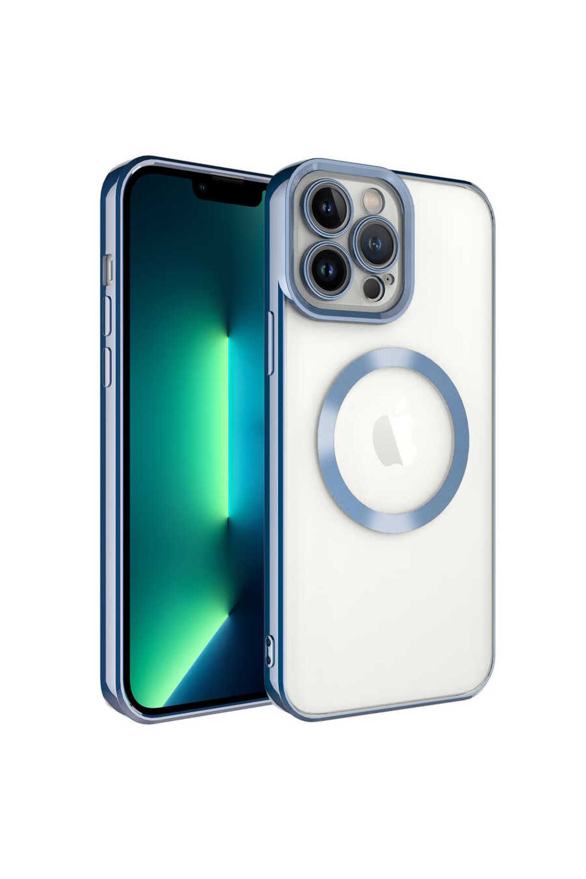 halkhouse İphone 13 Pro Kılıf Magsafe Wireless Şarj Özellikli Renkli İnce Silikon Setro Silikon