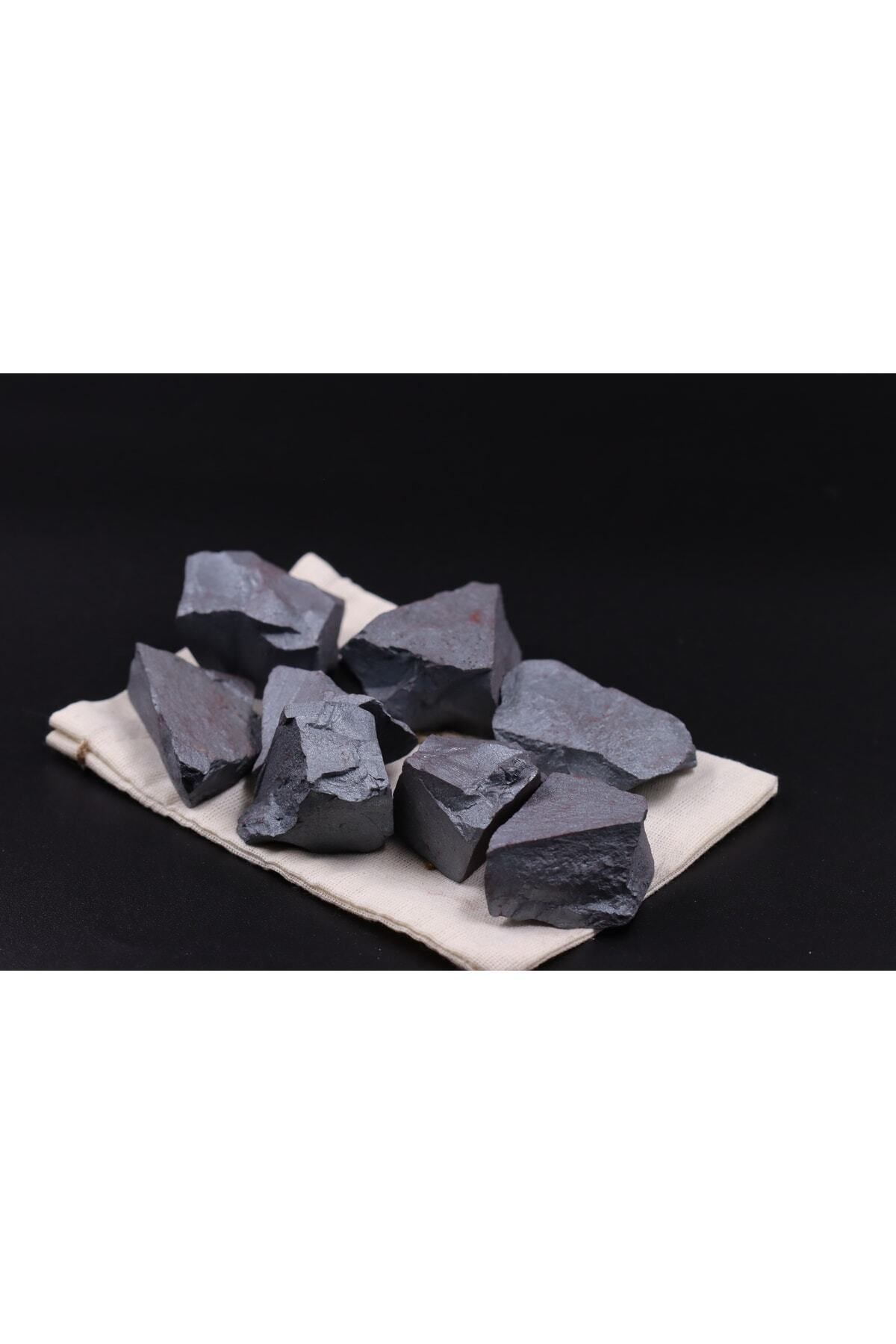 Elioure Doğal Hematit Taşı Parça, Ham Kütle, 70-90gr, Gri Renk