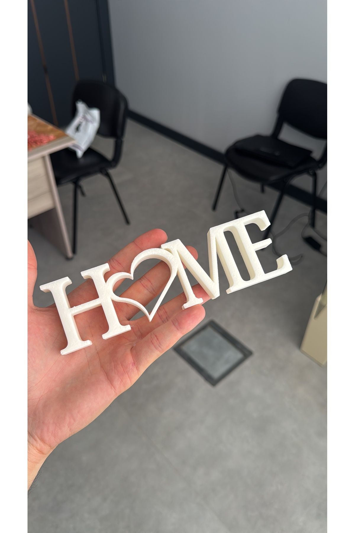 3D Home Yazılı Dekoratif Biblo Masaüstü Dekor(20cmX5,5cm)