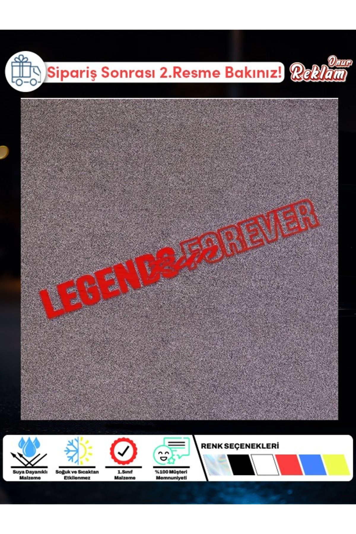 Onur Reklam Legends Forever Yazılı Araba Stickerı – Kırmızı Yazı | Suya Dayanıklı 1. Sınıf Malzeme